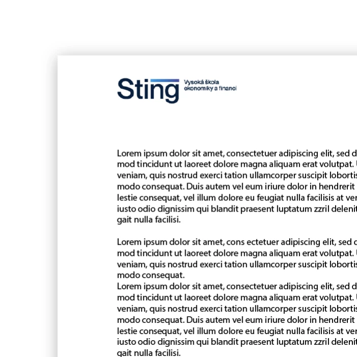 Hlavičkový papír Sting